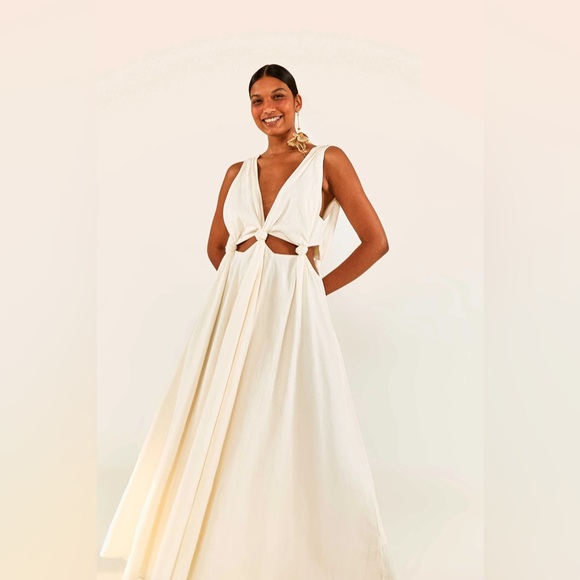 FARM Rio Dresses & Skirts - Farm Rio White Cut Out Midi Dress